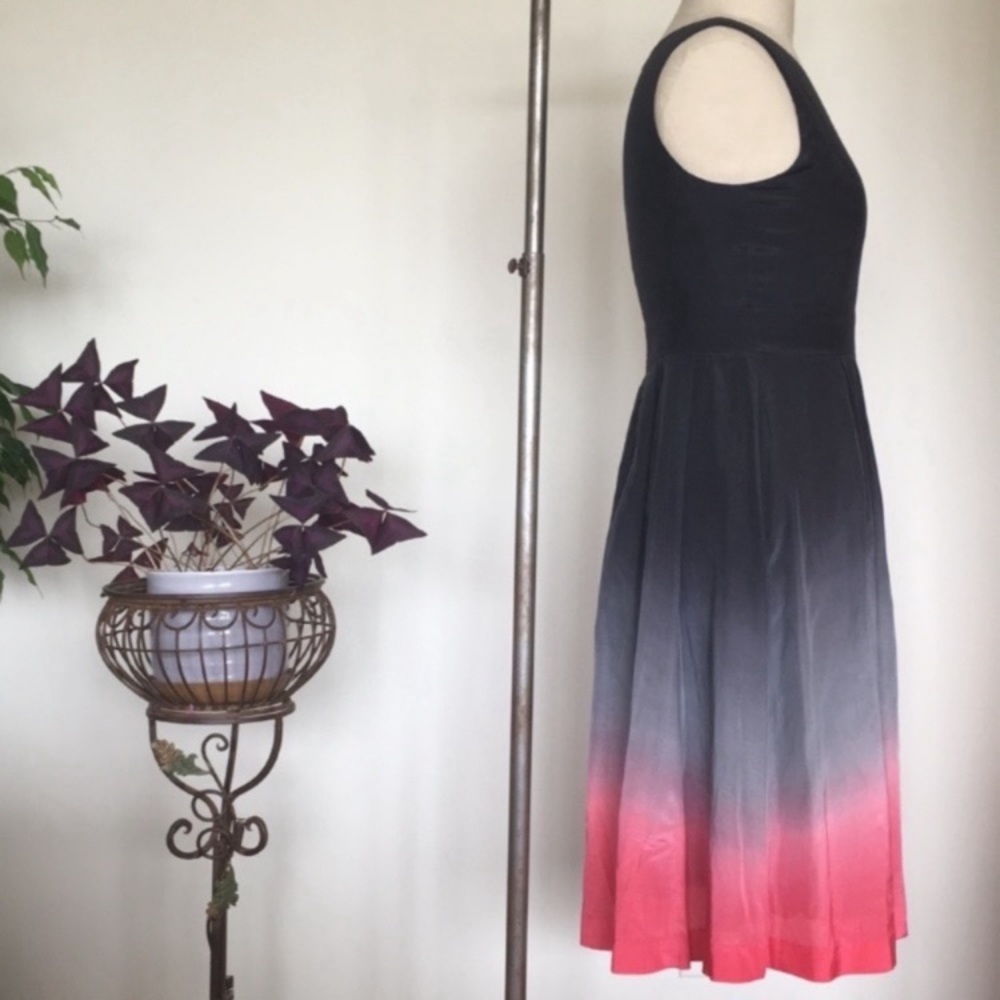 Y2K Ombre silk cotton sleeveless dress, black and pink, S - Picture 3 of 8